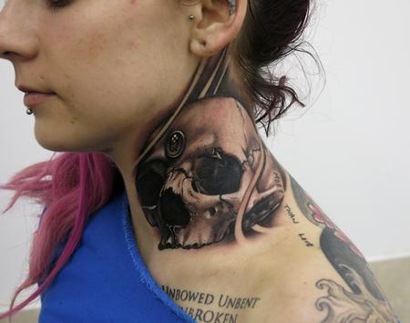 Tattoos - Skull neck tattoo - 93313